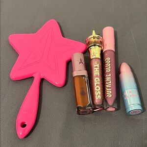 Jeffrey Star Pink Star Mirror and Lip Products Set